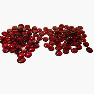 Red Glass Pebble Stones  Vase Filler Craft Decoration Aquarium  12 ounce